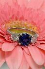 2 50 Ct Round Cut Natural Sapphire Diamond Ring 14k Solid White Gold Size 7