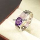 Amethyst Oval Cut Gemstone With 925 Sterling Silver Ring For Men s  a684