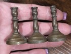 Vintage Brass Dollhouse Candlesticks 1 12 Scale Set Of 3 Miniature D  cor