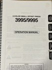 Ab Dick 9995 itek 3995 Oem Operation Manual  Original Offset Press Manual