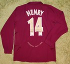 Arsenal 2005 06 Henry Red Home Retro Vintage Soccer Jersey Ls Slim Fit Size M