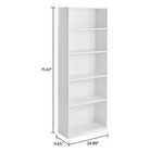 5-shelf Bookcase With Adjustable Shelves  White