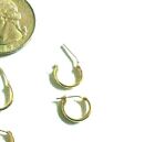 14kt Pure Gold 1mm X 10mm Tiny Hoop Earrings - Gift Box - Free Shipping 
