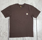 Carhartt K87-dtg Shirt Men s Medium Original Fit Brown Blue Shirts Lot Of 2