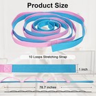 Yoga Strap For Stretching With 10 Loops Inelastic Soft Polyester Cotton Stretch 