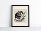 Percussion By Miguel Covarrubias  Black Man Playing Drums  Vintage Art Reprint