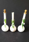 3 Vintage Antique Bimini German Hand Blown Glass Perfume Bottles Lilly Of Valley