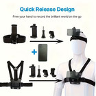 Action Camera Accessories Kit Head Strap Chest Mount For Gopro Hero Insta360 Aka
