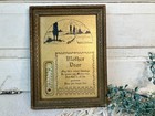 Vtg Mother Dear Motto Thermometer Silhouette Wall Picture Gold Foil Wood Frame