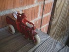Antique 4-3 4  Hubley Indian Cast Iron Motorcycle Crash Car   Rubber Wheel  Usa