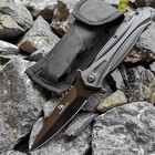 Black Fashion 8cr13mov High Hardness Stainless Steel Sharp Folding Knife Tool