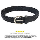 Leatherboss Genuine Leather Men Casual Belt Braided  Black
