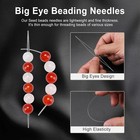18pcs Collapsible Big Eye Beading Needles Set Fine Metal With Clear Bottles Kits