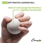 Champion Sports Soft Sponge Lacrosse Indoor Training Ball - White  single 