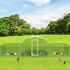 Metal Chicken Coop Outdoor Metal Walk-in Poultry Cage With Cover 23x6 6x6 6ft