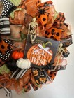 Handmade 24  Halloween Wreath  Pumpkin trick Or Treat Door Decor - Brand New   