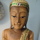 Vintage Mid-20th Century Burmese Mandalay Style Standing Buddha Statue