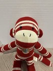 Sock Monkey Red White Striped Plush Dan Dee Collector   s Choice 20   