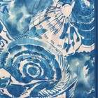 Vintage Sunterra Windbreaker Seashell Print White Blue Pockets Shoulder Pads Xl