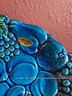 Vintage Inarco japan  Mood Indigo Oval Ceramic 14 5    Platter W handles  3443