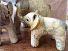Vintage Oyster Shell Elephant Family From The Phillipines