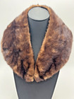 Rare Vintage Mink Fur Collar With Satin Inner Luxury Fashion Brown And Black