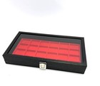 Black Glass Top Red 24 Space Liner Coin Hobby Jewelry Display Case