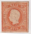 Portugal Stamps- 1866-67 King Lu  s I 80r Pair     Mlh   Used W  Cancel  1 