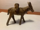 Hand Carved Wooden Donkey Mule Figurine Vintage Burro Made In Occupied Israel