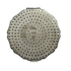 Vintage Stratton England Silver Tone Scalloped Compact Goldfinch Bird Motif