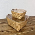American Craft Traditions Baskets Set Of 2 Made In Usa 2001  03 With Lids