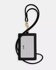 Coach F57311 Crossgrain Leather Lanyard Badge Id Holder - Black gold