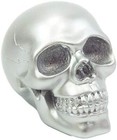 Silver Skull Head Collectible Skeleton Decoration Statue 4 l Figurine By Summit
