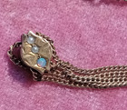 Antique Victorian 48  Ladies Watch Chain W  Jeweled Opal Seed Pearl Slide