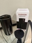 400ml Insulated Vacuum Coffee Travel Mug Stainless Steel Tumbler Black With Lid