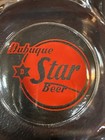 Dubuque Brewery star Beer Clear Glass Ashtray Red Logo Breweriana Iowa Ex  L6