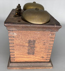 Antique Oak Telephone Complete Ringer Dovetail Box 2 Bells Inside Parts