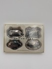 Pottery Barn Silver Decanter Tags - Set Of 4 - Vodka Rum Gin Scotch - Rum Unused