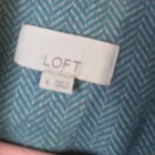 Loft Teal Herringbone Wool Blend Blazer Jacket Tailored Career Chic Sz 4 Nwot