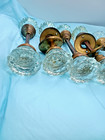 8 Pairs Vintage 12 Point Clear Glass Doorknobs-four With Escutcheons