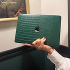 Crocodile Dark Green Pu Leather Case For Macbook M5 Air 13 15 Pro 14 16 12 11 In