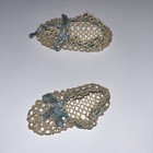 Handmade Antique Victorian Tatted Baby Shoes Booties 1800   s 1900   s