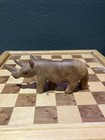 Hand Carved Wood Rhinoceros Sculpture Set Of 2 Rhino Rhino Figurine