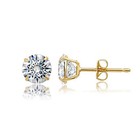 14k Yellow Gold Round Cut White Cubic Zirconia Stud Earrings  5mm