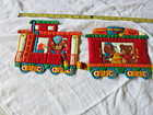 Vintage Train Car Caboose 4 Part Cloth Wall Hanging The Honey Bear Express Good