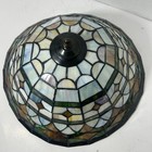 Vintage Tiffany Style Marbled Stained Glass Lamp Shade Retro Farmhouse