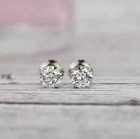 14k White Gold Basket Screw Jk I1-i2 0 60tcw Round Cut Natural Diamond Earrings
