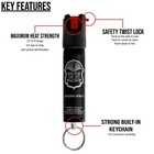 3 Police Magnum Pepper Spray  75oz Keyring Personal Safety Defense Protection