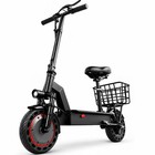 Foldable Electric Scooter With Seat   Basket  22miles Max Range Full Suspension
