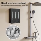 3-chamber Shampoo Conditioner Dispenser  No-drill Wall Mount  1200ml